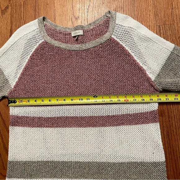 Kinross S/S Mesh Bloom Multi Stripe Cotton Pullover size L - Picture 11 of 13